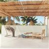 WIFESE 117x600 cm Paravento Avvolgibile Esterno Retrattile Paravento Pieghevole Pannelli Laterali Parasole Anti UV per Patio e Balcone Crema Impermeabile Tessuto Chiusura