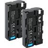SK Games 2 batterie di ricambio SK per Sony NP-F550 | 2400 mAh | NP-F530 NP-F750 NP-F960 NP-F970 | per videocamera CCD-TR/CCD-TRV/DCR-TR/DCR-TRV/DSC-CD/MVC-FD