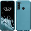 kwmobile Custodia Compatibile con Xiaomi Redmi Note 8 (2019/2021) Cover - Back Case Morbida - Protezione in Silicone TPU Effetto Metallizzato blu caraibi metalizzato