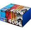 Halloya 406S Compatibili Cartucce di Toner Sostituzione per Samsung CLT-P406C K406S C406S Y406S M406S per CLX-3305 CLP-365W C410W C460FW C460W CLX-3300 CLP-360 (1 nero, 1 ciano, 1 magenta, 1 giallo, 4-Pack)