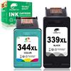 COLORETTO 339XL 344XL Sostituzione Cartuccia d'inchiostro per HP 339 XL 344 XL Compatibile con DeskJet 5490 OfficeJet Pro K7103 PhotoSmart 2570 2710xi 8000 PSC 2305 Stampante Nero e Colore