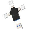 HOYULLI Adattatore USB C Lightning Micro USB Maschio a OTG 3.0 Femmina 3in1 Adapter per Apple iPhone 16 15 14 13 12 Pro MAX Schede Lettore Cavo per iPad Tipo C Android Connettore Compatibile con Samsung S25
