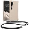 kwmobile Custodia Compatibile con Xiaomi Mi Note 10 / Note 10 Pro Cover - Back Case in Silicone TPU - Protezione Smartphone con Cordino - crema