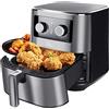 Uten Friggitrice ad Aria Calda 5,5 Litri, Friggitrice Senza Olio XXL, Acciaio Inossidabile, 1700W Air Fryer, Timer e Temperatura Regolabile, PFOA e BPA Free