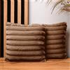 MG Design Set di 2 federe cuscini divano 30 x 30 cm marrone quadrato - in finta pelliccia con impunture, con cerniera - federa cuscino 30x30 decorative per divano, soggiorno, camera da letto
