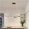 Lanekd Moderna Lampada da Tavolo da Pranzo a LED Dimmerabile Lampade a Sospensione per Sala da Pranzo Soggiorno Camera da Letto Hotel Interni Lampada da Soffitto Decor Studio Casa Plafoniere (Nero, 80cm)