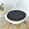 FANSU Cuscino per Seduta in Memory Foam Comfort, Impermeabile Cuscini per Sedie da Rotondo Cuscino per Sedia Rotondo Elastico Cuscini Rotondi per Sedili Lavabili (45cm,Nero)
