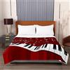 Highdi Piumino Estivo Matrimoniale, Musica Pianoforte Stampa Microfibra Extra Morbido Trapunta Matrimoniale, Bedding Piumino, Piumone Leggero per Tutte Le Stagioni (230x280cm,Rosso)