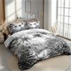 Generic Copripiumino Schizzo Palma Giungla Nero Bianco, 3 Pezzi In Microfibra Con Chiusura Federa Cerniera Set Copripiumino Matrimoniale 1 X Copripiumino E 2 X Federe 50X75 Cm Parure 230 Cm X 220 Cm