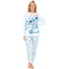 Disney Pigiama lungo da donna Lilo e Stitch, Viola, 10-12