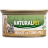 NaturalPet Cat Adult Mousse 85 gr - Tonno e Pollo - 85 gr - Confezione da 6 pezzi - 1° ORDINE? scegli lo sconto BZR5 / BZR20 + 200 punti fedeltà