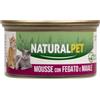 NaturalPet Cat Adult Mousse 85 gr - Fegato e maiale - 85 gr - Confezione da 6 pezzi - 1° ORDINE? scegli lo sconto BZR5 / BZR20 + 200 punti fedeltà
