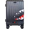 SPRAYGROUND valigia trolley da viaggio unfinished shark luggage 910CL259NSZ nero