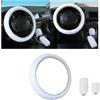 CGEAMDY 3 Pezzi Coprivolante Per Accessori Auto, Coprivolante Auto Peloso, Protezione Universale Del Volante Telescopico In Peluche, Coprivolante Auto Copri Freno A Mano E Copri Cambio(Bianco)