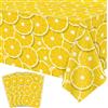 LWYGEGJO Confezione da 4 Tovaglia Limone Estate Festa Tovaglia Rettangolo Limone Tovaglia 51x86 Limoni Giallo per Limone Tema Limone Compleanno Festa Matrimonio Doccia Accessori Limone Decorazioni Da Tavolo