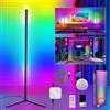 Euakee Lampada da Terra LED, WiFi RGBIC Lampade da Terra con Alexa/Google Home, Sincronizzazione Musicale, 16 Milioni di Colori, DIY Modalità, Piantana Lampada da Terra per Salotto, Sale Giochi