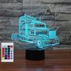 SUPERHONGJIHAO Luce notturna per i bambini 3D camion ha condotto la lampada con telecomando 16 colore che cambia regalo di compleanno di Natale per il bambino
