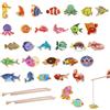 APOMOONS Gioco Pesca Pesci Calamita 31 Pesci e 2 Canne, Pesca Pesciolini Gioco Magnetico Giochi Calamite per Bambini, Calamite Pesca Bambini Adatto all'iniziazione dei Bambini