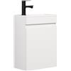 Kometmöbel Mobile Bagno con Lavabo 40 cm, preassemblato, piccolo lavabo con mobiletto (Bianco Lucido, Senza Rubinetto)