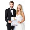 FOSDICK Biglietti Matrimonio per Regali in Contanti con Busta, Regalo Porta Soldi Matrimonio, Busta Biglietto Auguri di Nozze, Regali per Sposi e Sposi, Biglietto di Nozze in Oro Bianco (Mr. & Mrs.)