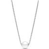 PANDORA Timeless Collier in argento Sterling con perla coltivata d'acqua dolce trattata bianca e zirconi cubici trasparenti, Collana