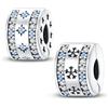 LNQOBU Clip/Stopper Charms per Bracciale Argento 925 Pave Cubic Zirconia Bead Stella Luna Farfalla Blu Gioielli Regalo per Donna