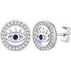 Supcare Malocchio Orecchini Donna Argento 925, Tondo Orecchini Brillantini con Occhio Turco, Occhio di Allah Collana Portafortuna Amuleto Accessorio Donna, Idee Regalo