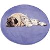 ping bu Tappetino rotondo per cani di grandi dimensioni, morbido, caldo, in peluche, antiscivolo, calmante, lavabile, cuscino per pavimento (50 x 50 cm, blu)