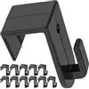 Your Day Mate Ganci per finestre da appendere, 12 pz, in Nero, ganci decorativi per ante con spessore da 12 a 17 mm, ganci per porte senza incollaggio e foratura, clip per finestre per luci fiabesche