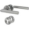 DIYGEEK Maniglie Porte Interne -Maniglia Delle Porta Interna in Acciaio Inox, Serie BB con Rosetta Ø52 mm, Finitura Spazzolata per Porte della Sala