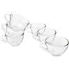 CUCUBA Set 6 Tazzine da Caffè in Vetro Trasparente Forma Bassa 70ml Lavabili