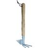 Kent & Stowe Zappa Doppia - Zappa da Giardino in Acciaio Inox per aerare Pavimenti Erbacce con Manico in Legno di Frassino, Lunghezza 37 cm