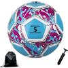 Bibykivn Pallone da calcio in taglia 5, calcio partita allenamento adolescenti palla da calcio con pompa ad aria borsa a rete e ago,adolescenti e adulti partita sport (modello 2, palla n. 5)