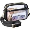 DONGKER Borsa Tracolla Trasparente,Borse a Spalla Regolabile in PVC Impermeabile con Tasca Frontale per Donna Concerti Escursionismo Corsa Viaggio Sportivi