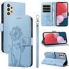 Bravoday Cover per Samsung Galaxy A04s / A13 5G / 4G, Custodia in PU Pelle Portafoglio Flip Schede con Slot per Carte, Magnetica Antiurto Cover per Galaxy A04s / A13 5G, Azzurro