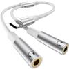 MOSWAG Adattatore da Tipo C a Doppio Jack per Cuffie ausiliarie da 3,5 mm, Adattatore da Tipo C a Doppio Jack per cuffie ausiliarie da 3,5 mm compatibile con Pixel 7 6 Pro 5, Galaxy S23 S22 S21