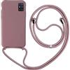 xingting EU Collana Porta Cellulare Compatibile con Custodia per Samsung Galaxy A71-Custodia da Collo per Smartphone,Cover con Cordoncino da Indossare-Rosa Oro