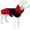 Croci Hiking Nanga - Giacca impermeabile antivento per cani con fodera termica, adatto fino a 5 C°, regolabile e ultraleggero, Rosso, taglia 35 cm