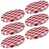 Westmark 6 Tappi a vite per barattoli di vetro, Rotondo, ø 58 mm, Latta, Rosso/Bianco, Karriert, 40982270