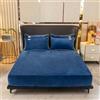 PKINN Lenzuolo con angoli in velluto morbido con elastici, coprimaterasso antiscivolo e regolabile per letto singolo, matrimoniale, king size, 160x200cm-blu-90x200cm