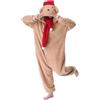 Laahoem Animale Natale Orso Pigiama Unisex Adulto con Cappuccio Uomini Donne Jumpsuit Costume Cosplay Abbigliamento da Notte Khaki M