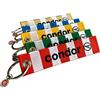 REMOVE BEFORE FLIGHT Set di 5 ciondoli in tessuto nei colori Condor, rosso, giallo, verde, blu, beige, 13,5 x 3 cm