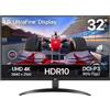 LG 32UR500K-B Monitor PC 80 cm (31.5") 3840 x 2160 Pixel 4K Ultra HD LCD Nero [32UR500K-B.AEU]