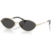 Ray-Ban Kai Occhiali, 921387 Oro Pallido/Grigio Scuro, 59 mm Unisex-Adulto