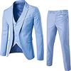 Generico Completo Uomo Elegante Blazer, Gilet e Pantaloni 3 Pezzi Abito Smoking Slim Fit Abito Cerimonia Tailleur Business Taglie Forti da Sposo Curvy Matrimonio Vestiti Cotone Moderni Comode