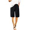 Generico Pantaloni Corti Donna Jeans, Pantaloncini Corti Donna Sportivi, Vita Alta Casual Sportivi on Tasca E Coulisse Regolabile Pantalone Trekking Estivi per Viaggi Campeggio Sport