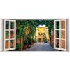 Inspire Stampa su tela Finestra Trastevere, multicolore 70 x 140 cm
