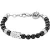 Diesel Bracciale Da Uomo, 18,5 Cm, 5 Cm Di Estensione In Acciaio Inossidabile Nero, DX0847040