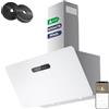 CIARRA CBCW9736K A+++ Aspiratore Cucina 90cm Ricircolo Funzionamento App Sensore tattile Funzionamento Cappello inclinato Senza testa 600m³/h - APP WiFi Connessa - inox Vetro bianco
