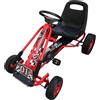 vidaXL Go-kart a pedali per bambini, sedile regolabile, rosso